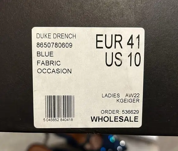 Kurt Geiger Blue Duke Drench 100 Crystal-Embellished Mules Heels Size 41 NEW