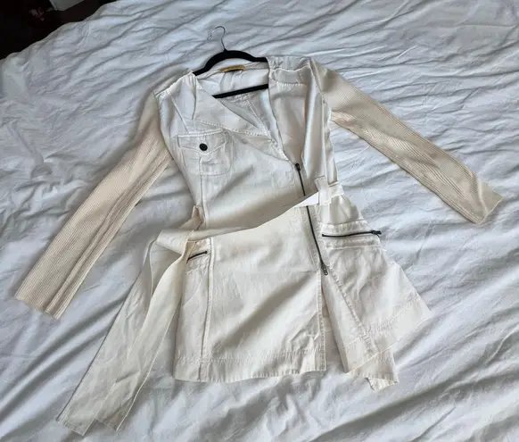 St. John collection cream wrap zip up lightweight jacket 4