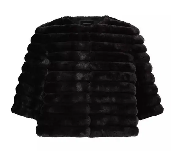 BCBGMAXAZRIA  100% Rabbit Fur Sophiana Jacket in Black