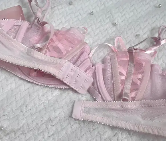 Sophie B Reworked Pink  Bra With Satin Ribbon