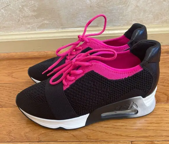 Ash AS-Lacey women’s Sneakers Platform Sz 38 Knit Sports Casual Black Pink