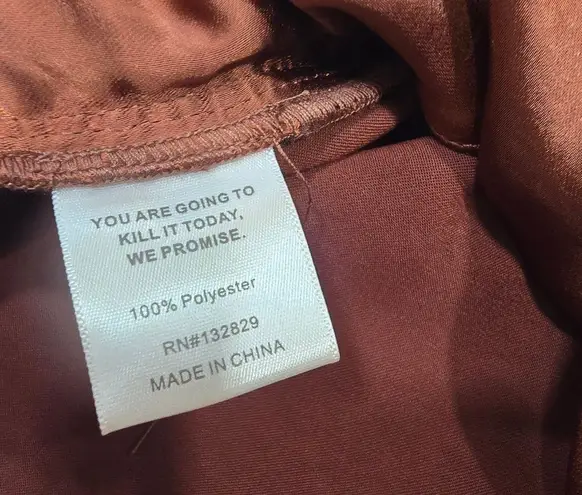 LPA Criss Cross Blouse in Cherry Brown