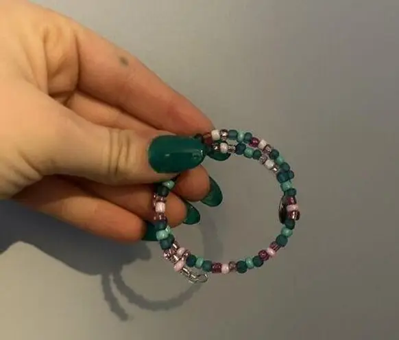 Handmade Light Purple Multi Color Round BOHO Bracelet Beach Ocean