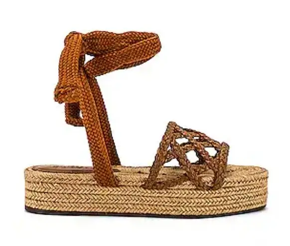 Schutz Byana platform espadrille wrap sandals brown