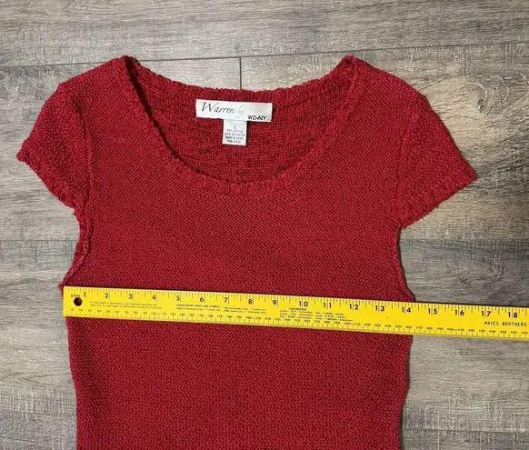 Vintage Red White Preppy Nautical Rope Belted Tunic Sweater East Coast Sz Large