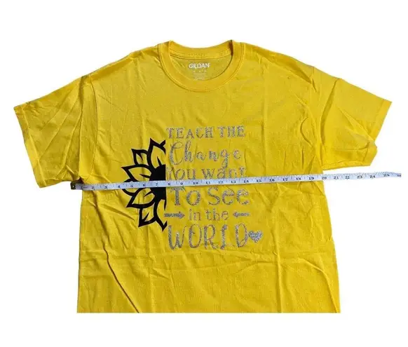 Gildan Teach the change you want to see in the world Womens tshirt - Image 2