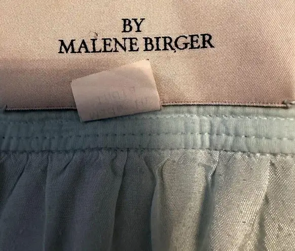 By Malene Birger Liselotte Skirt Cotton Embroidered Tassel Hem Pleated Blue 8 L