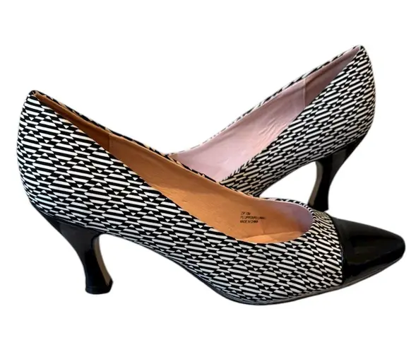 Bellini Black White Printed Heels Plaid Shoes Pumps 10