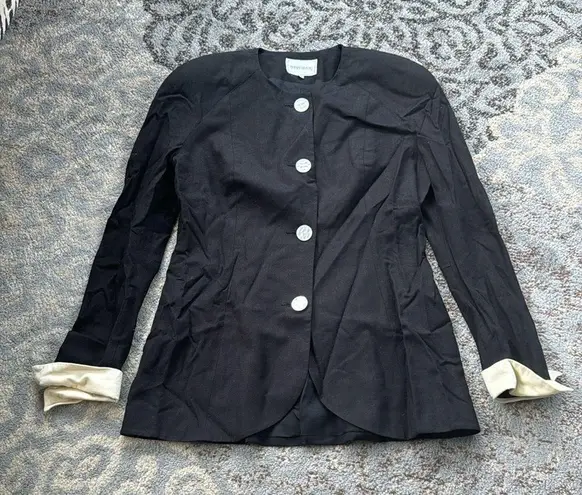 Vintage Daniel Niveau Two Piece Skirt Set Black White 12