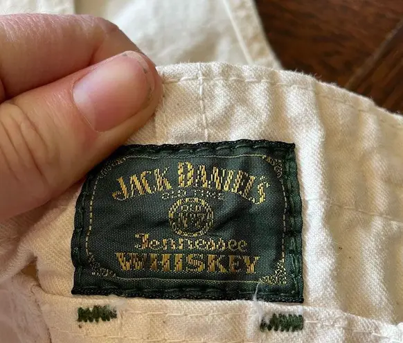 Jack Daniel's Ultra rare 70s vintage Jack Daniel’s Hogwashers cream denim shortalls bib