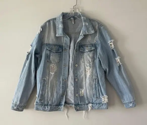 American Bazi Fashion Tour Denim Jacket in Light/Medium Wash