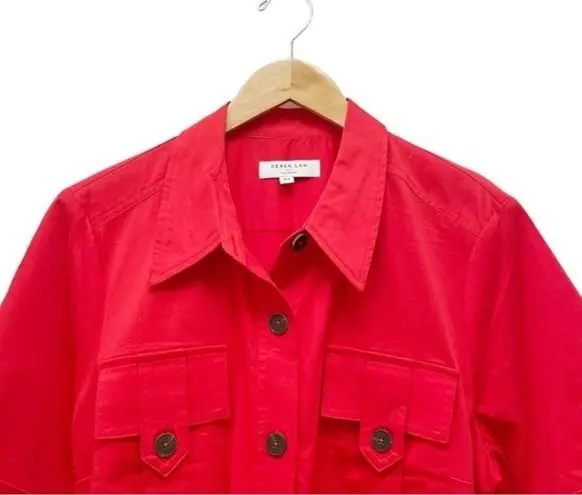 Derek Lam Collective Cherry Red Cotton Belted Utility Dress Size 52 IT | 16 US