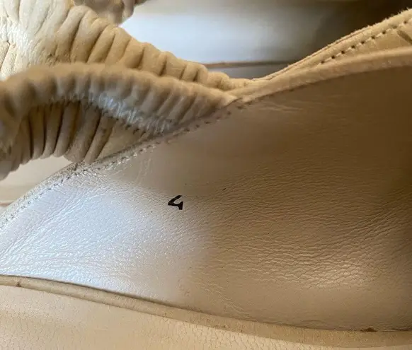 Jean Paul Barriol Suede Sling Back Loafers in Off White