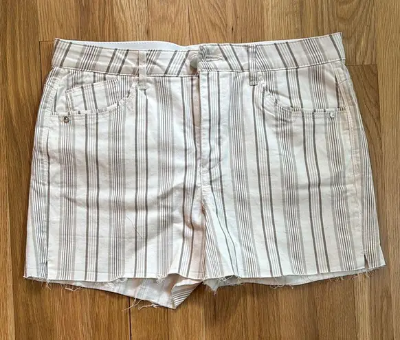 Democracy White and beige Jean Shorts sz 12