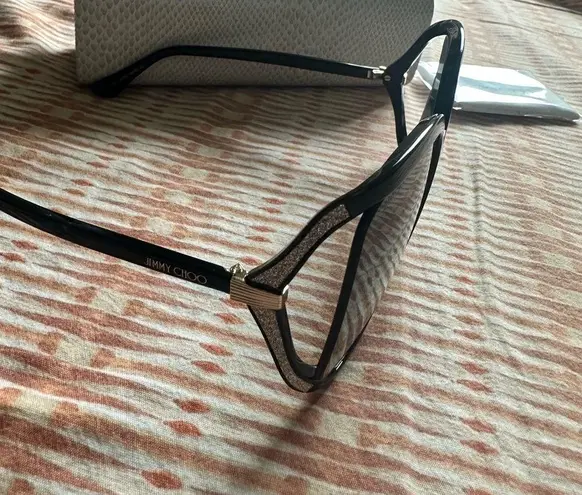 Jimmy Choo Women’s black sunglasses with rhinestones on side oversized classic