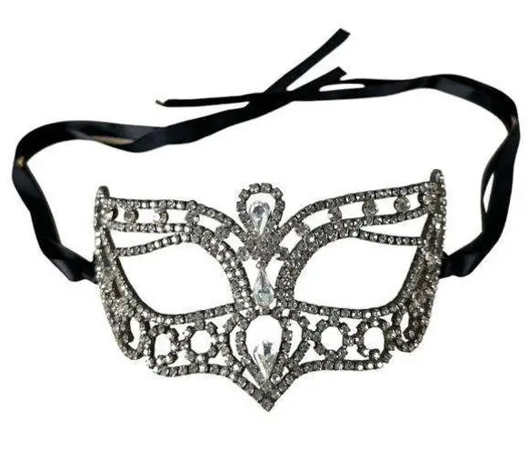 Rsvp Crystal Rhinestone Metal Frame Mardi Gras Costume Party Mask