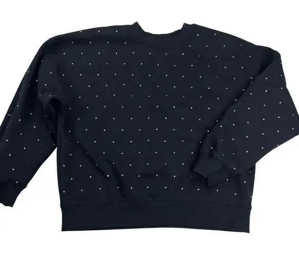 Bailey44 Bailey/44 BlCk Crystal Rhinestone Studded Sweatshirt Dace Cheer Mom Size L