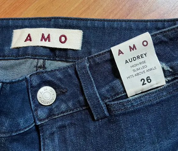 AMO Audrey Eclipse High Rise Slim Leg Cropped Jeans