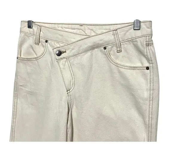 Future Collective Overlap Waist Tapered Leg Jeans Womens 2 Preppy Artsy Eclectic