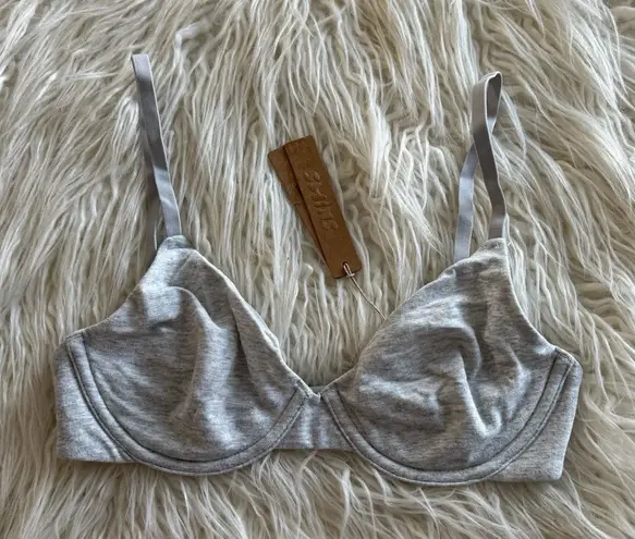 SKIMS Cotton Jersey T-shirt Bra Light Heather Grey Size 30D