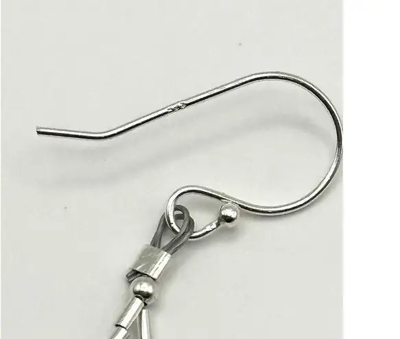 Liquid Silver & Sleeping Beauty Turquoise Chip Sterling Silver Dangle Earrings Blue