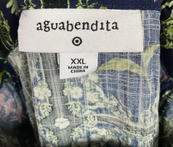 Agua Bendita Target x Blue Floral Tile Print Flutter Strap Mini Dress Sz.XXL NWT
