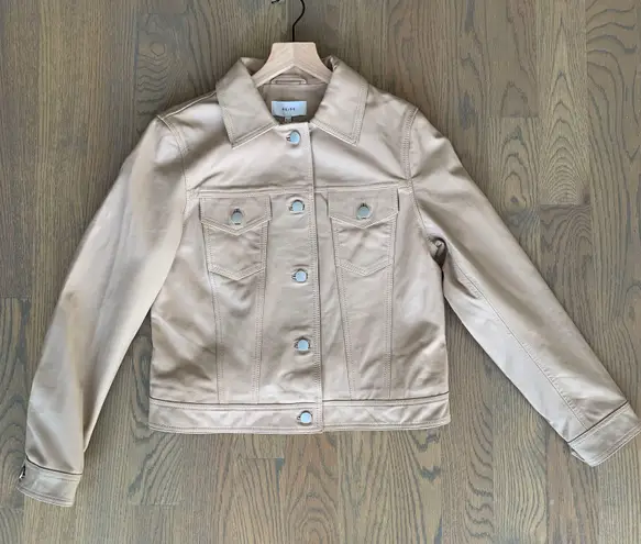 Reiss NWT Piper Leather Jacket in Neutral Size UK14/US10
