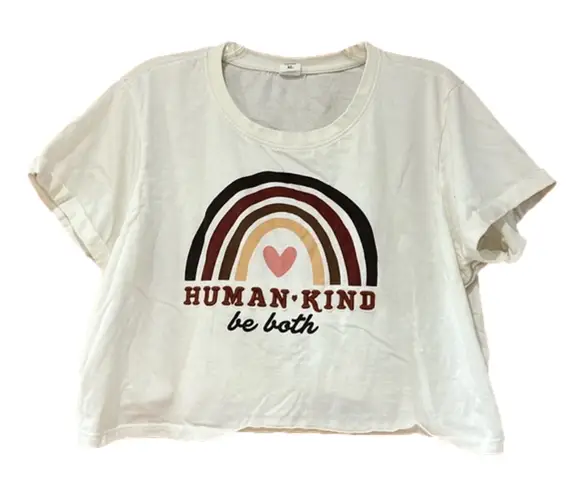 La Luna Human Kind Be Both Cropped Tee Shirt XL