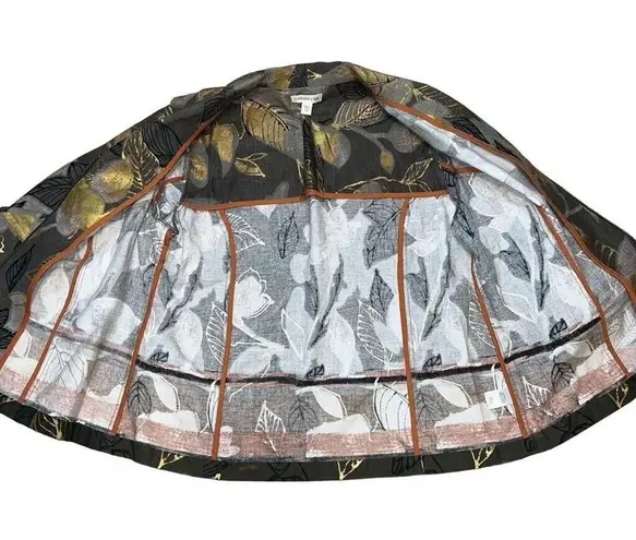 Coldwater Creek Womens Blazer Suit Jacket Metallic Accent Leaf Print 18