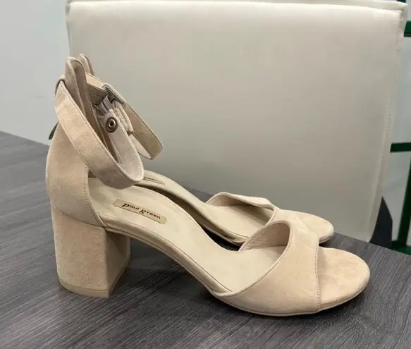  Beige Ankle Strap Heels - Size 5.5 (Paul green size 3)