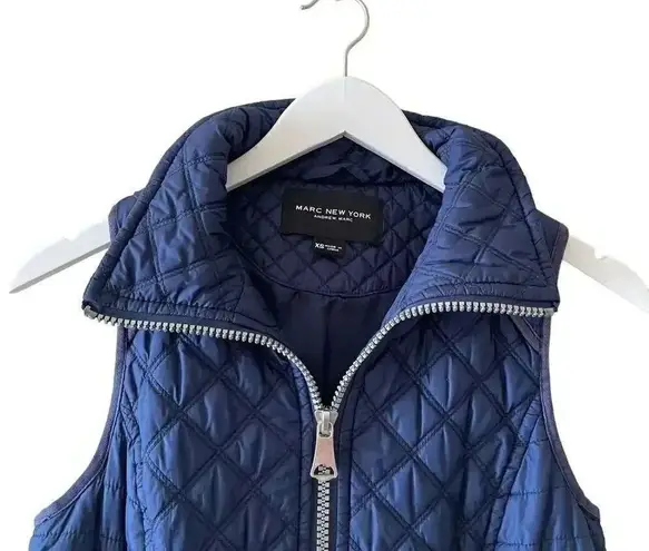Marc New York Womens
Medium M Quilted Sleeveless
Vest Blue Full Zip SZ XS