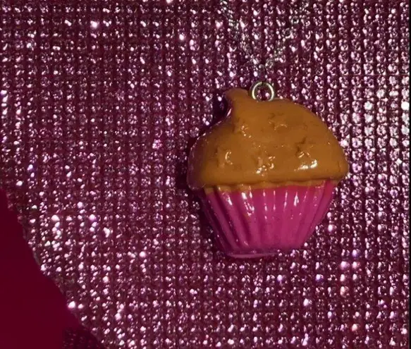 Cupcake Necklace Pumpkin Spice Fall Accessories For Women Kawaii Egirl Girls Y2K Silver