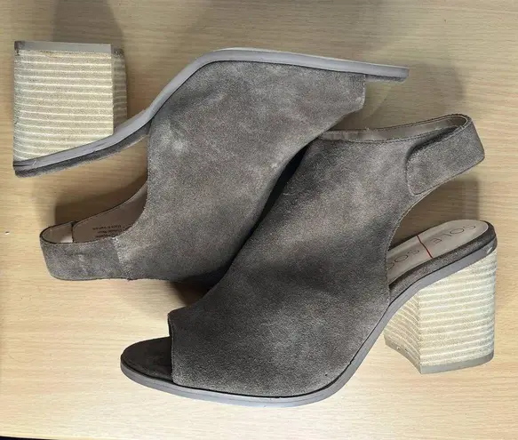 Sole Society Women's Suede Peep-Toe Ankle Jagger Booties Dark Taupe Size 11