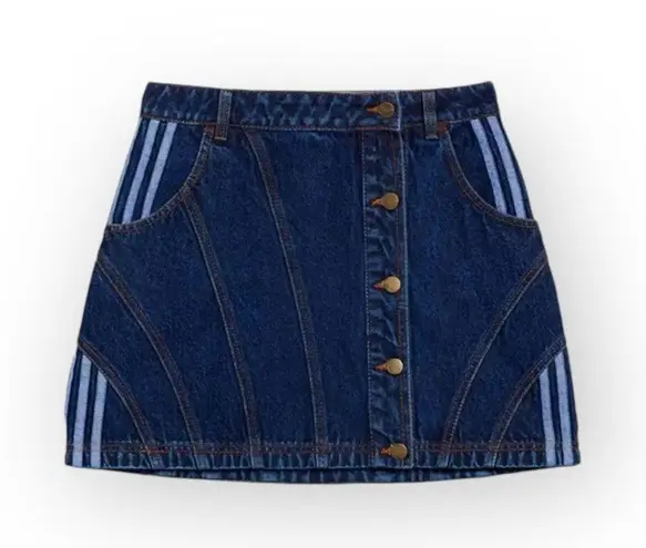 VHTF: new adidas originals x Ivy Park ᯾ Beyoncé Denim Mini Skirt ᯾ Dark Stripe M Blue Size M