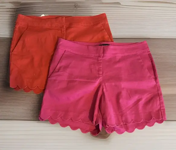 The Limited  Womens Lot Red‎ And Pink Scalloped Tailored Shorts Size 12 Capsule thumbnail 1