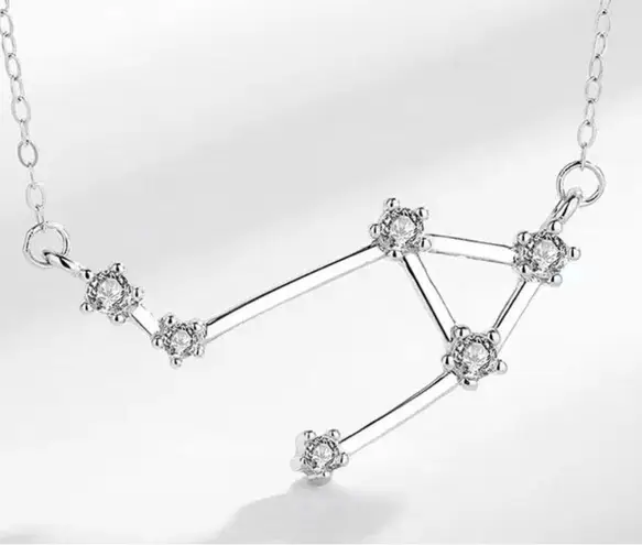 925 Silver Libra Zodiac Necklace & Adjustable Ring