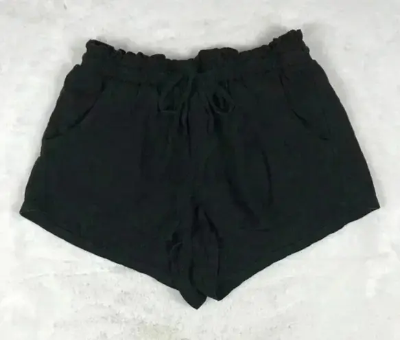 AERO Linen Blend Black Shorts Size Large