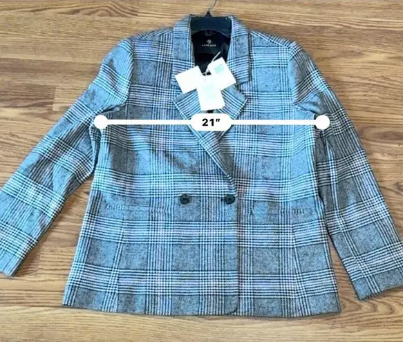 ANINE BING plaid wool Madeleine Double Breasted Jacket Size L