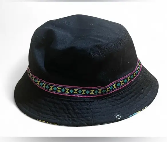 Empyre Fun 70s Inspired Colorful Bucket Hat Reversible Abstract Art Geometric Blue