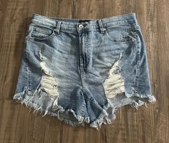 Kendall + Kylie Women’s Size 11 Ripped Shorts High Rise Blue