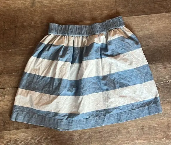 Gap  Rugby striped a-line skirt elastic waist pockets blue white Striped