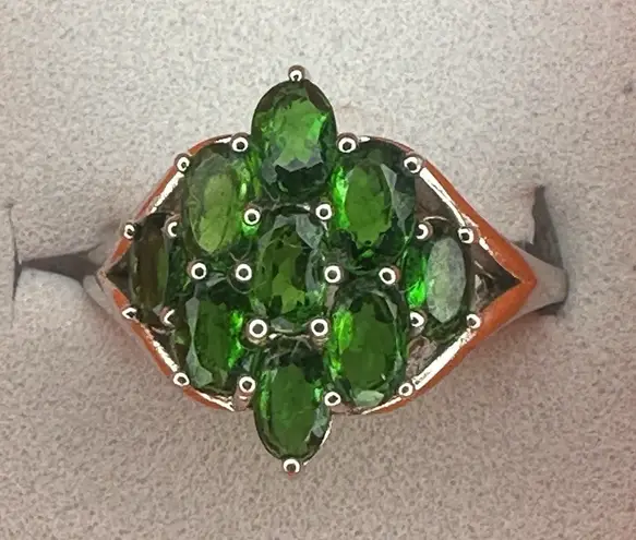 Sterling Silver Chrome Diopside Ring Marked AIRA Size 7