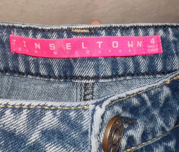 Tinseltown Denim Medium Wash High Rise Distressed Cut Off Shorts