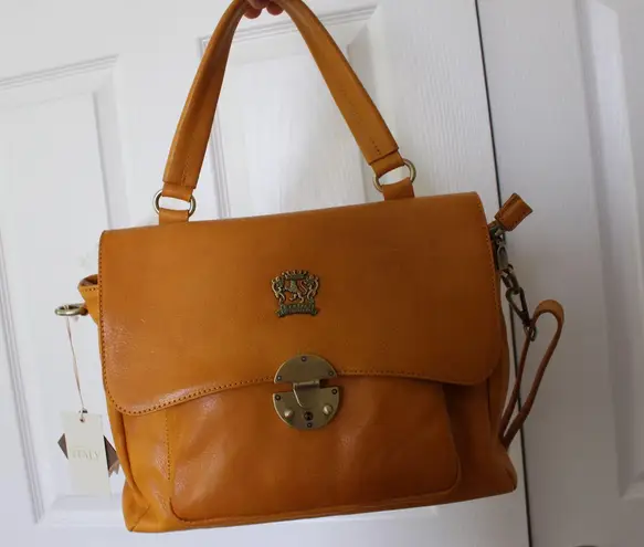 Pratesi Firenze Italian Leather Satchel Gold 314 42 Off Retail New With Tags From Fiona