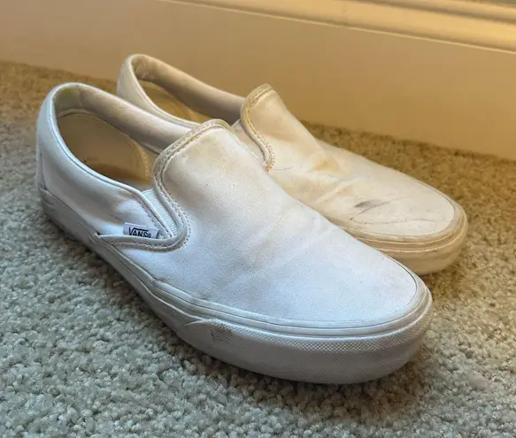 Vans White Slip On