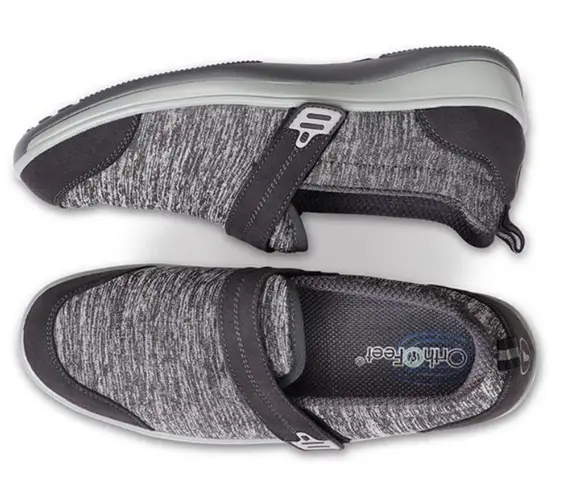 Orthofeet 822 Quincy NEW Gray Women's Stretch Slip On Shoes Size6.5B BIN 14 Size 6.5