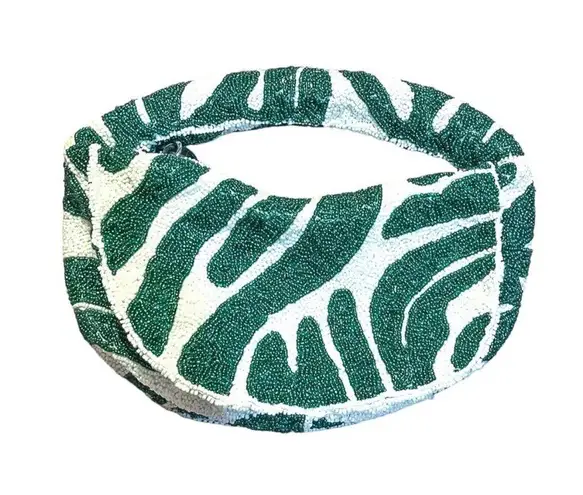 NWOT Sincerely Jules Beaded Green White Hobo Shoulder Bag