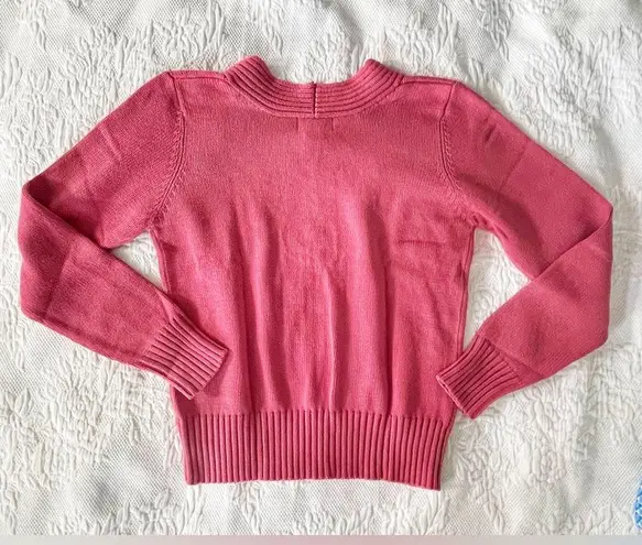 Chadwick's NWT Chadwick’s Chunky Cable Knit Sweater Blush Pink V-Neck Size XL