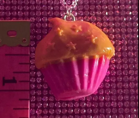 Cupcake Necklace Pumpkin Spice Fall Accessories For Women Kawaii Egirl Girls Y2K Silver