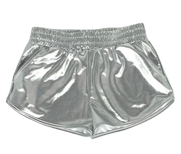 Pumpkino Metallic Disco Shorts Metallic Silver Size Medium